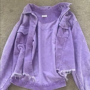 POL Lavender Corduroy Jacket